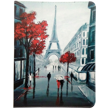 Univerzális TabletPC tok, mappa tok, 9-10", stand, Paris minta, színes tablet tok