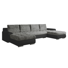  Univerzális ülőgarnitúra, ekobőr fekete/szürke melír, TOLITA U UNI bútor