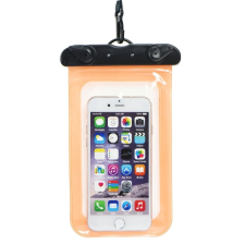 Univerzális vízálló telefontok, átlátszó / narancssárga, tartós szilikon mobiltelefon kellék