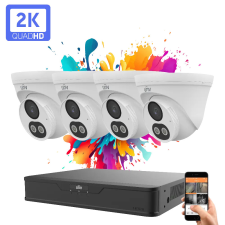 UNIVIEW 4 dome kamerás IP kamera rendszer 4MP színes éjszakai látással megfigyelő kamera