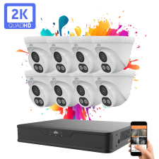 UNIVIEW 8 dome kamerás IP kamera rendszer 4MP színes éjszakai látással megfigyelő kamera