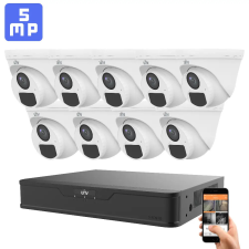 UNIVIEW 9 dome biztonsági kamerás 5MP kamerarendszer beépített mikrofonnal megfigyelő kamera