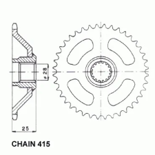 Unknown BER5123-37 hátsó lánckerék Unknown  Erőátviteli alkatrészek Láncok, lánckerekek, láncszettek Hátsó lánckerekek egyéb motorkerékpár alkatrész