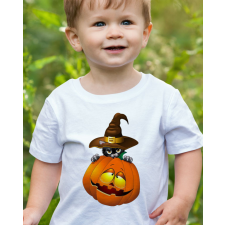  Ünnepi gyerek póló - Halloweeni tök és macska gyerek póló