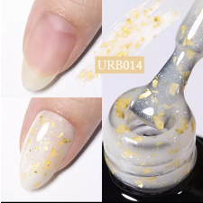  UR Sugar Rubber Base Gél fehér csillám-arany glitter urb014 lakk zselé