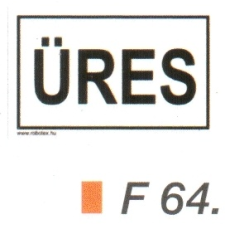  Üres F64 információs címke