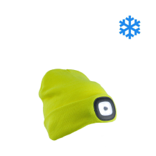 Urgent 7091 kötött sapka LED lámpával - sárga munkaruha