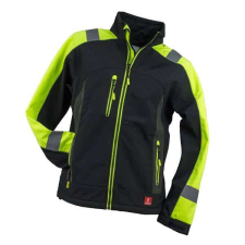 Urgent Softshell Kabát Fényvisszaverő Csíkkal GL-8364 Fekete/Sárga - XXL láthatósági ruházat