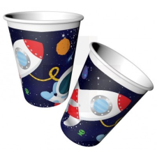  Ürhajó mintás papirpohár - 8 db/csomag party kellék