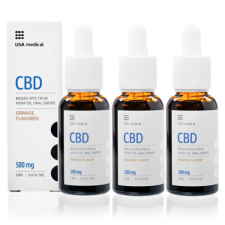 USA Medical CBD olaj 500mg 30ml Trio pack EREDETI vitamin és táplálékkiegészítő