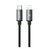 USAMS Apple iPhone 5  u91 adatkábel (type-c - lightning, 30w, pd gyorstöltő, 100cm) sötétszürke