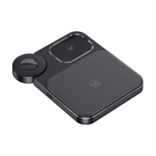 USAMS asztali töltőállvány 3in1 (15W. wireless. MagSafe. Apple Watch töltő) FEKETE okosóra kellék