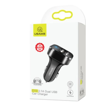 USAMS CC87TC01 dupla USB portos szivargyújtó töltő 2,1A (1349802) (CC87TC01) mobiltelefon kellék