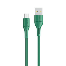 USAMS kábel U68 microUSB 2A gyorstöltés 1m zöld SJ502USB04 (US-SJ502) mobiltelefon kellék