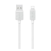 USAMS KY adatkábel (USB - lightning, 2.4A, gyorstöltő, 100cm) FEHÉR