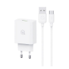 USAMS sc hálózati töltő usb aljzat (18w, pd gyorstöltő 3.0 + type-c kábel) fehér