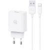 USAMS SC USB-A 18W hálózati töltő + USB-A - Lightning kábel fehér (SCXLTZ03) (SCXLTZ03)