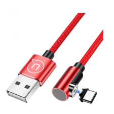 USAMS SJ445USB02 mágneses USB - USB-C töltőkábel 1m piros (1337681) kábel és adapter