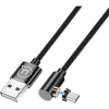 USAMS SJ446USB01 jobb oldalas mágneses USB Micro - USB töltőkábel 1m fekete (1337686) (SJ446USB01) - Adatkábel