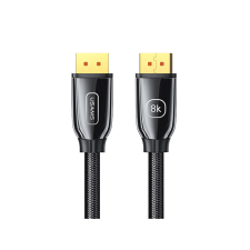 USAMS SJ533 U75 8K DP to DP 1.4 Kábel 3 Méter Fekete kábel és adapter