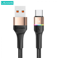 USAMS SJ536USB02 USB-C - USB-A adatkábel 1.2m fekete-rozéarany kábel és adapter