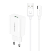 USAMS T48OCLN01 hálózati adapter USB-C kábellel 1m fehér (T48OCLN01)