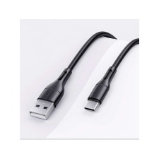 USAMS Töltő és adatkábel USB/Type-C csatlakozóval 3A 1.2 méter Usams SJ501 U68 fekete kábel és adapter