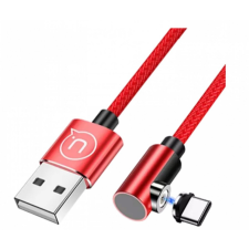 USAMS U54 Right-angle Aluminum Alloy Magnetic Charging Cable Micro Red kábel és adapter