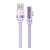 USAMS US-SJ651adatkábel (USB - Type-C, 66W, gyorstöltő, 90 fokos, cipőfűző, 120cm) LILA