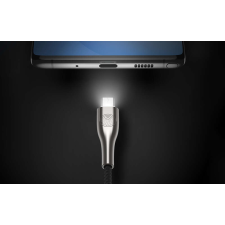 USB és USB-C kábel Vipfan Fingerprint Touch Z04, 3A, 1.2m (fekete) kábel és adapter