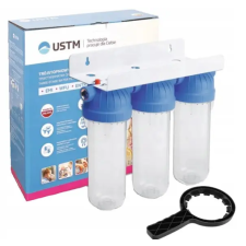USTM Háromlépcsős szűrőház 10" hidegvízre 1" csatlakozás USTM FS3WFW1 vízszűrő