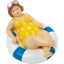 Úszó figura nő úszó gyűrűben 14 cm x 8,2 cm kék kerti dekoráció