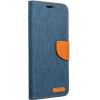 utángyártott Apple iPhone 14 Pro Max, Oldalra nyíló tok, stand, Canvas Book, sötétkék