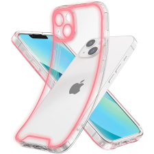 utángyártott Apple Iphone 15 foszforeszkáló / sötétben világító szilikon tok, rózsaszín tok és táska