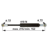 utángyártott Gázrugó ajtókhoz Ford - 410 N, hossz 215 mm