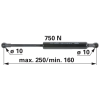 utángyártott Gázrugó ajtókhoz Same - 750 N, hossz 250 mm