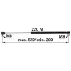 utángyártott Gázrugó első és hátsó ablakhoz Deutz-Fahr 04388075 - 220 N, hossz 510 mm