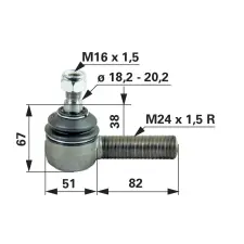 utángyártott Gömbcsukló Fendt - M24 x 1,5 autóalkatrész