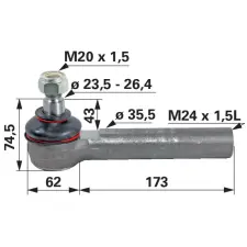 utángyártott Gömbcsukló New Holland - M24 x 1,5 IG autóalkatrész