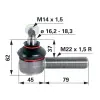 utángyártott Gömbcsukló Steyr - M22 x 1,5