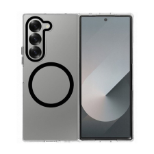 utángyártott HCD4 Samsung Galaxy Z Fold 6 MagSafe kompatibilis hátlap tok, fekete tok és táska