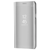 utángyártott Samsung Galaxy A24 4G SM-A245F, Oldalra nyíló tok, hívás mutatóval, Smart View Cover, ezüst (utángyártott)