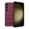utángyártott Samsung Galaxy S24 FE SM-S721, Szilikon tok, közepesen ütésálló, 3D minta, bordó