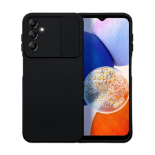 utángyártott Slide Samsung Galaxy A14 5G/A14 4G, kameravédős szilikon tok, fekete tok és táska