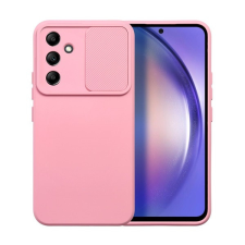 utángyártott Slide Samsung Galaxy A54 5G, kameravédős szilikon tok, rózsaszín tok és táska