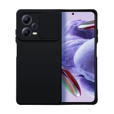 utángyártott Slide Xiaomi Redmi Note 12 Pro+ 5G, kameravédős szilikon tok, fekete (5903396207464) tok és táska