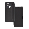 utángyártott Xiaomi Redmi 10C, Oldalra nyíló tok, légpárnás sarok, bőrhatású, karbon minta, Razor Book, fekete