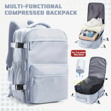  Utazó Hátizsák- Vákuumos -Világos szürkés kék- 40 X 25 X 20 CM hátizsák