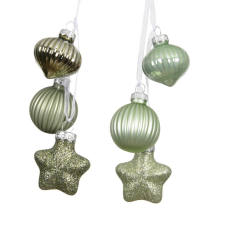  Üveg dísz zöld mix 4cm 3db-os dekorációs kellék