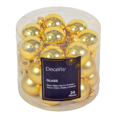  Üveg gömb akasztós világos arany 2,5cm 24db-os karácsonyfadísz